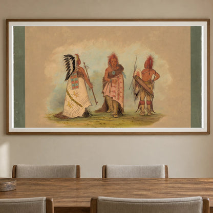 A Pawnee Chief With Two Warriors 1965.16.61 — Famous Paintings shown in a styled interior