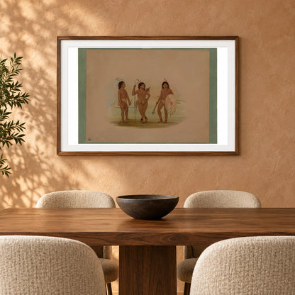 A Puelchee Chief And Two Young Warriors 1965.16.251 — Famous Paintings shown in a styled interior