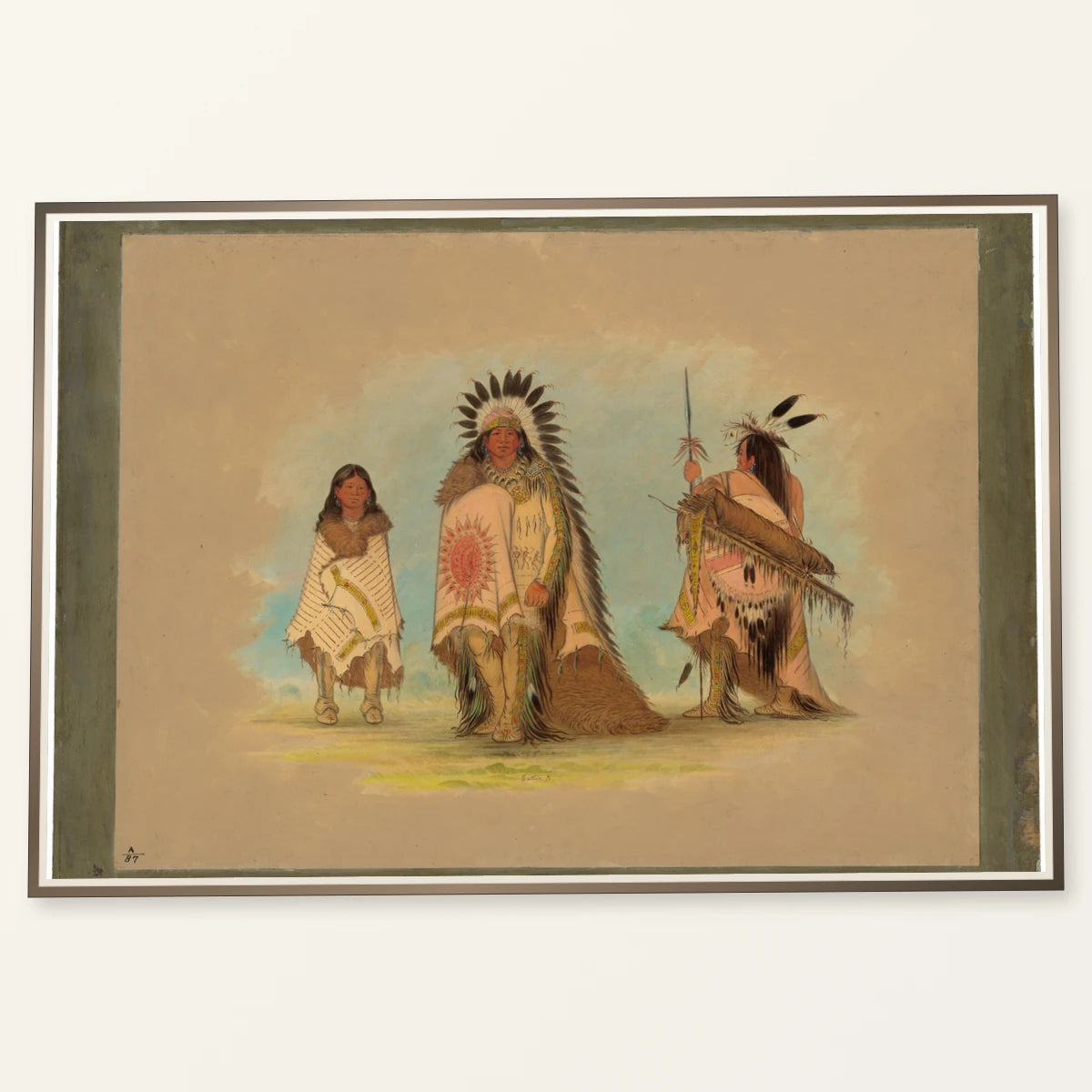 A Sioux Chief, His Daughter, And A Warrior 1965.16.2 — Famous Paintings famous paintings print by SaamCrafts