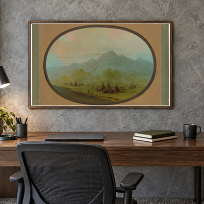 A Small Crow Village 1965.16.26 — Famous Paintings shown in a styled interior