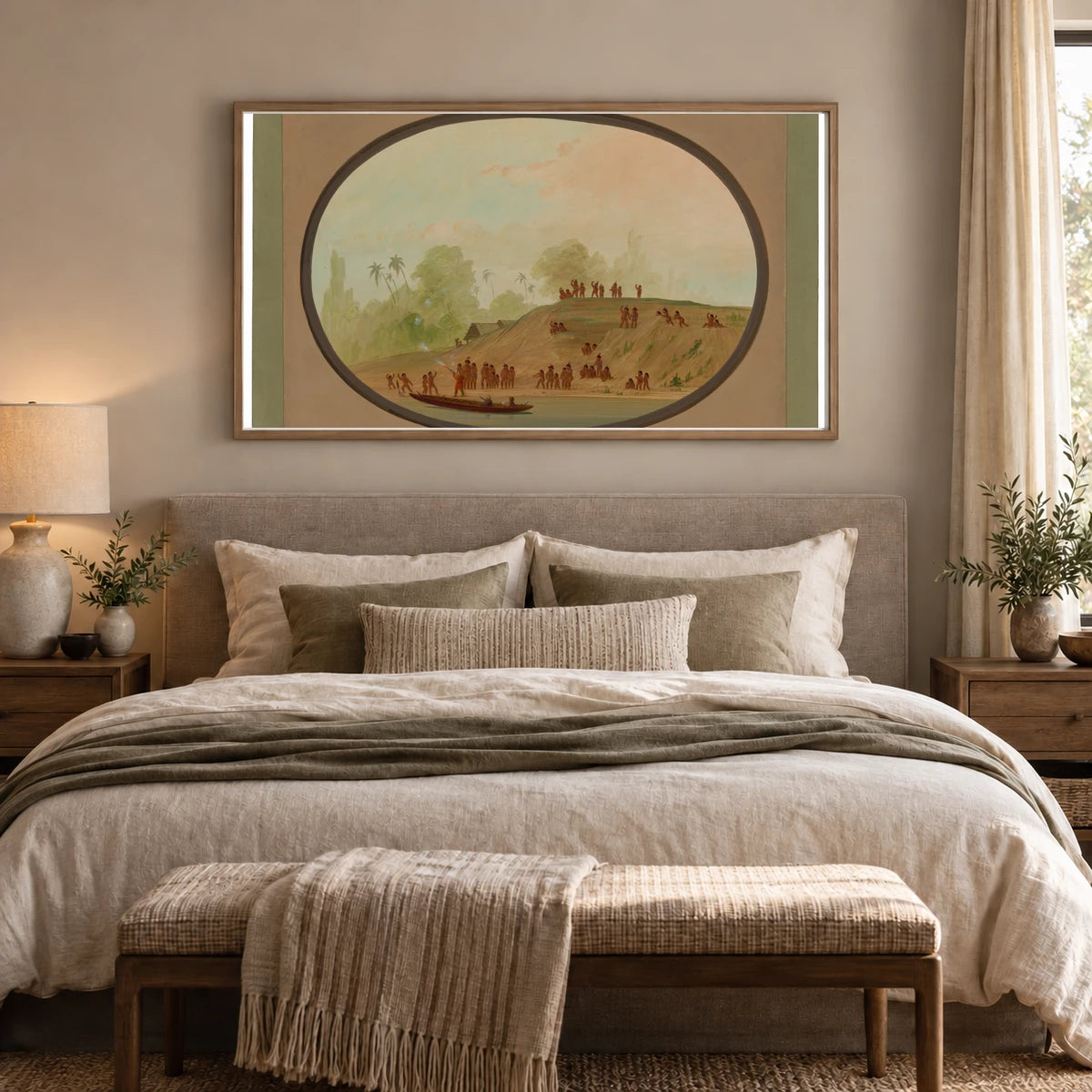 A Small Lengua Village 1965.16.301 — Famous Paintings shown in a styled interior