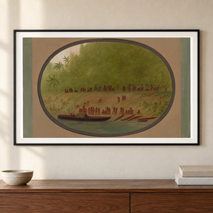 A Small Orejona Village 1965.16.279 — Famous Paintings shown in a styled interior