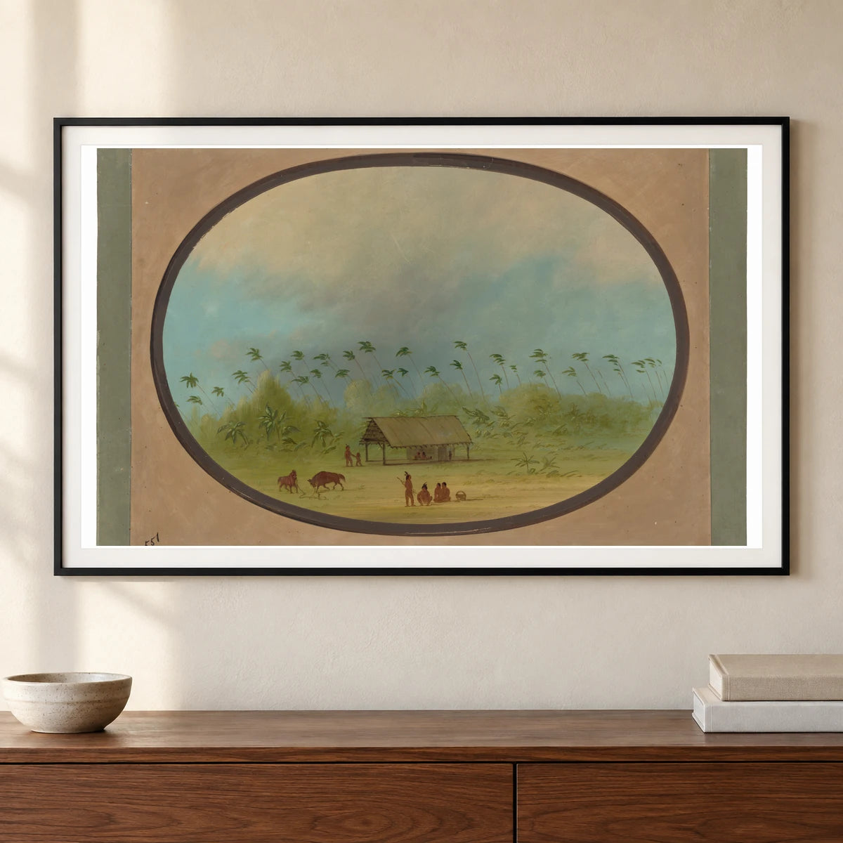 A Small Tobos Village 1965.16.291 — Famous Paintings shown in a styled interior