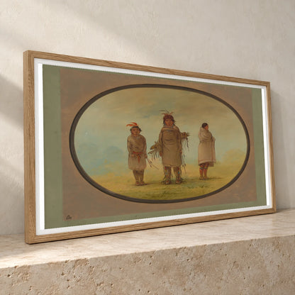A Stone Warrior, His Wife, And A Boy 1965.16.161 — Famous Paintings famous paintings print by SaamCrafts