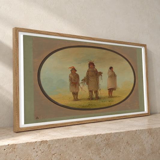A Stone Warrior, His Wife, And A Boy 1965.16.161 — Famous Paintings famous paintings print by SaamCrafts