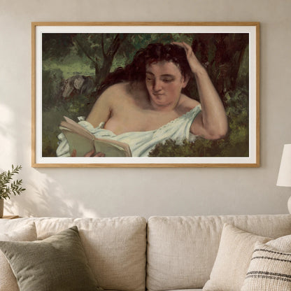 A Young Woman Reading 1963.10.114 — Famous Paintings shown in a styled interior