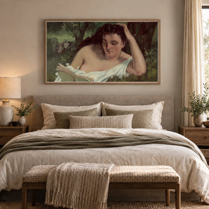 A Young Woman Reading 1963.10.114 — Famous Paintings shown in a styled interior
