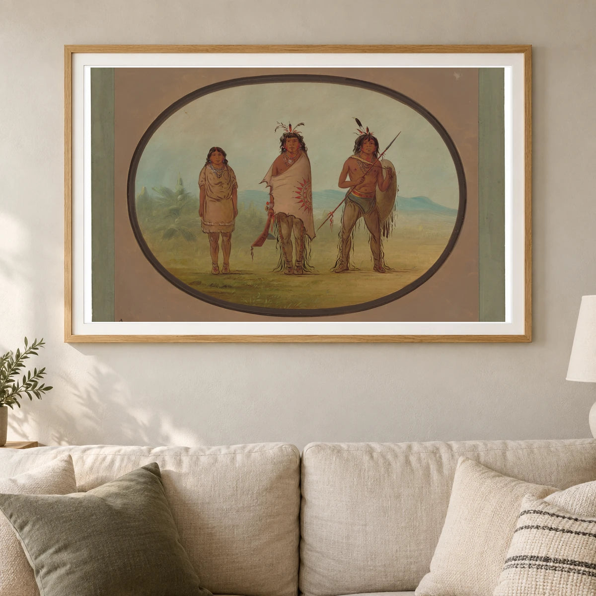 A Yuma Chief, His Daughter, And A Warrior 1965.16.172 — Famous Paintings shown in a styled interior