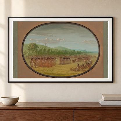 Ball Play Dance Choctaw 1965.16.137 — Famous Paintings shown in a styled interior