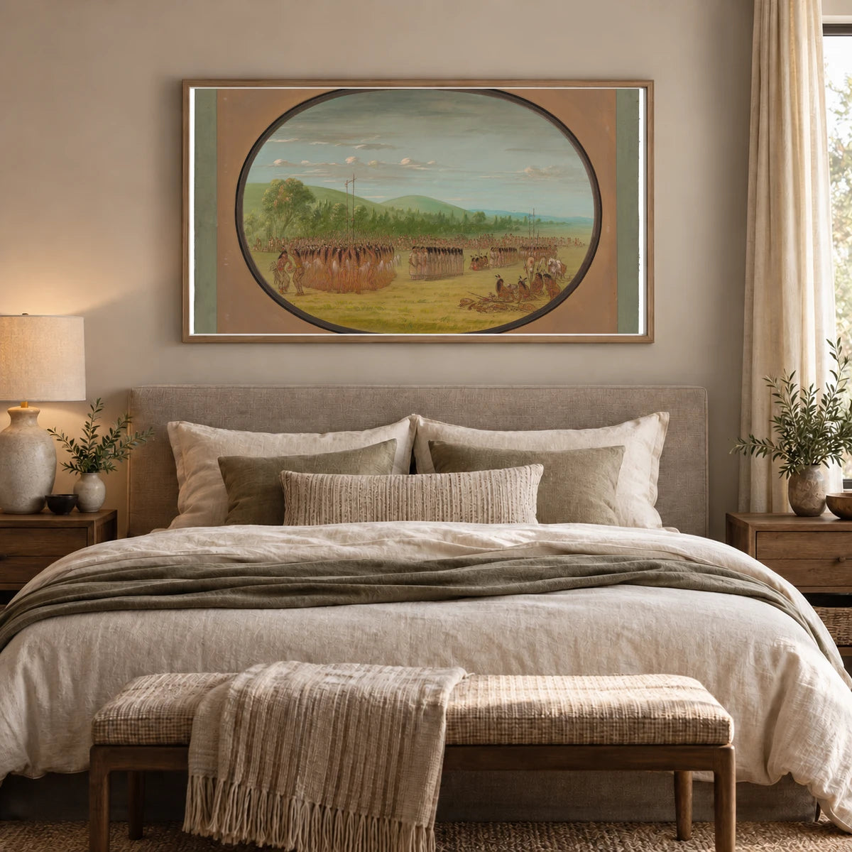 Ball Play Dance Choctaw 1965.16.137 — Famous Paintings shown in a styled interior