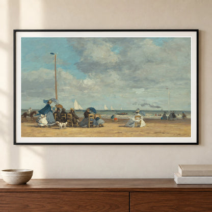 Beach At Trouville 1970.17.12 — Famous Paintings shown in a styled interior