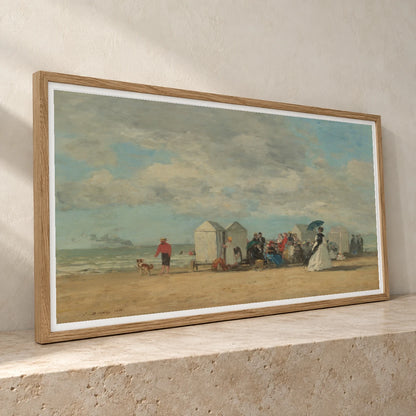 Beach Scene 1983.1.13 — Famous Paintings famous paintings print by SaamCrafts