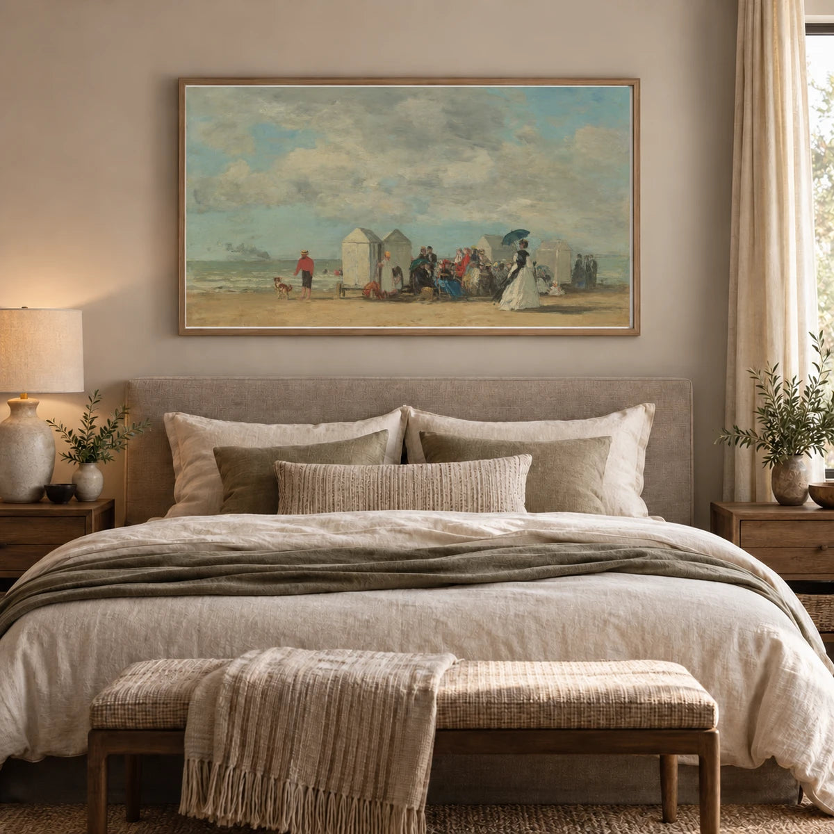 Beach Scene 1983.1.13 — Famous Paintings shown in a styled interior