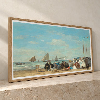 Beach Scene At Trouville 1983.1.14 — Famous Paintings famous paintings print by SaamCrafts