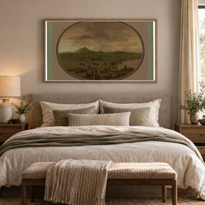 Bivouac Of A Sioux War Party At Sunrise 1965.16.18 — Famous Paintings shown in a styled interior