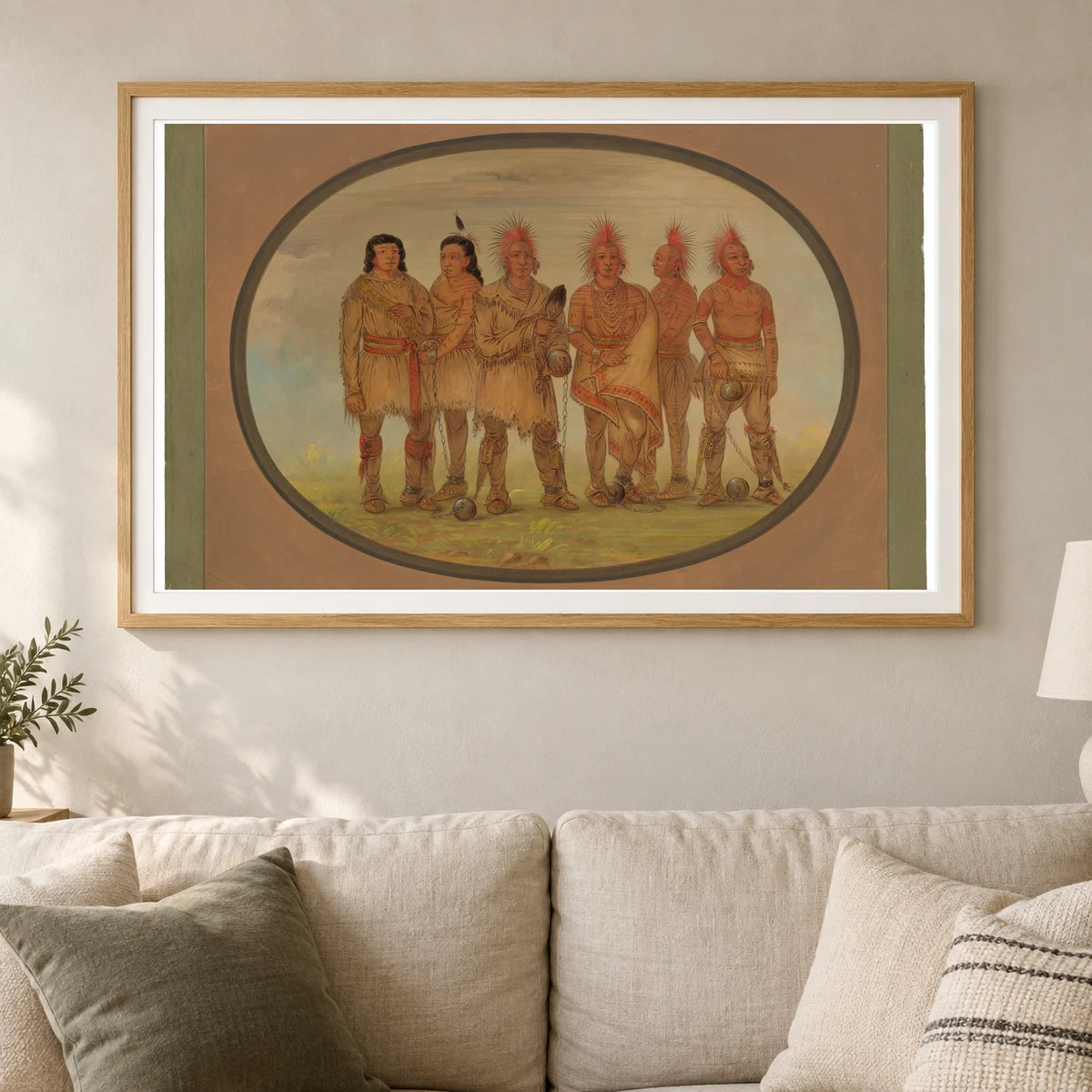 Black Hawk And Five Other Saukie Prisoners 1965.16.95 — Famous Paintings shown in a styled interior