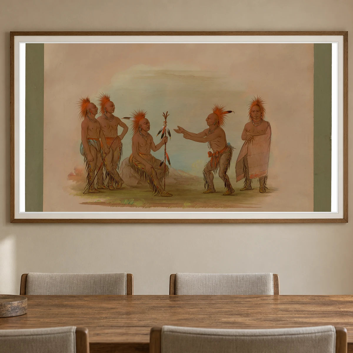 Black Hawk And The Prophet Saukie 1965.16.314 — Famous Paintings shown in a styled interior