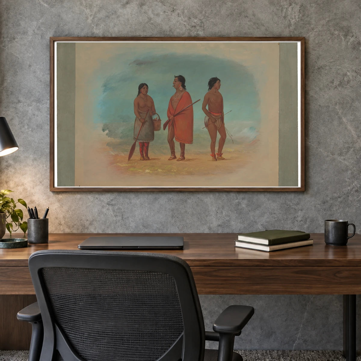 Botocudo Chief, His Wife, And A Young Man 1965.16.249 — Famous Paintings shown in a styled interior