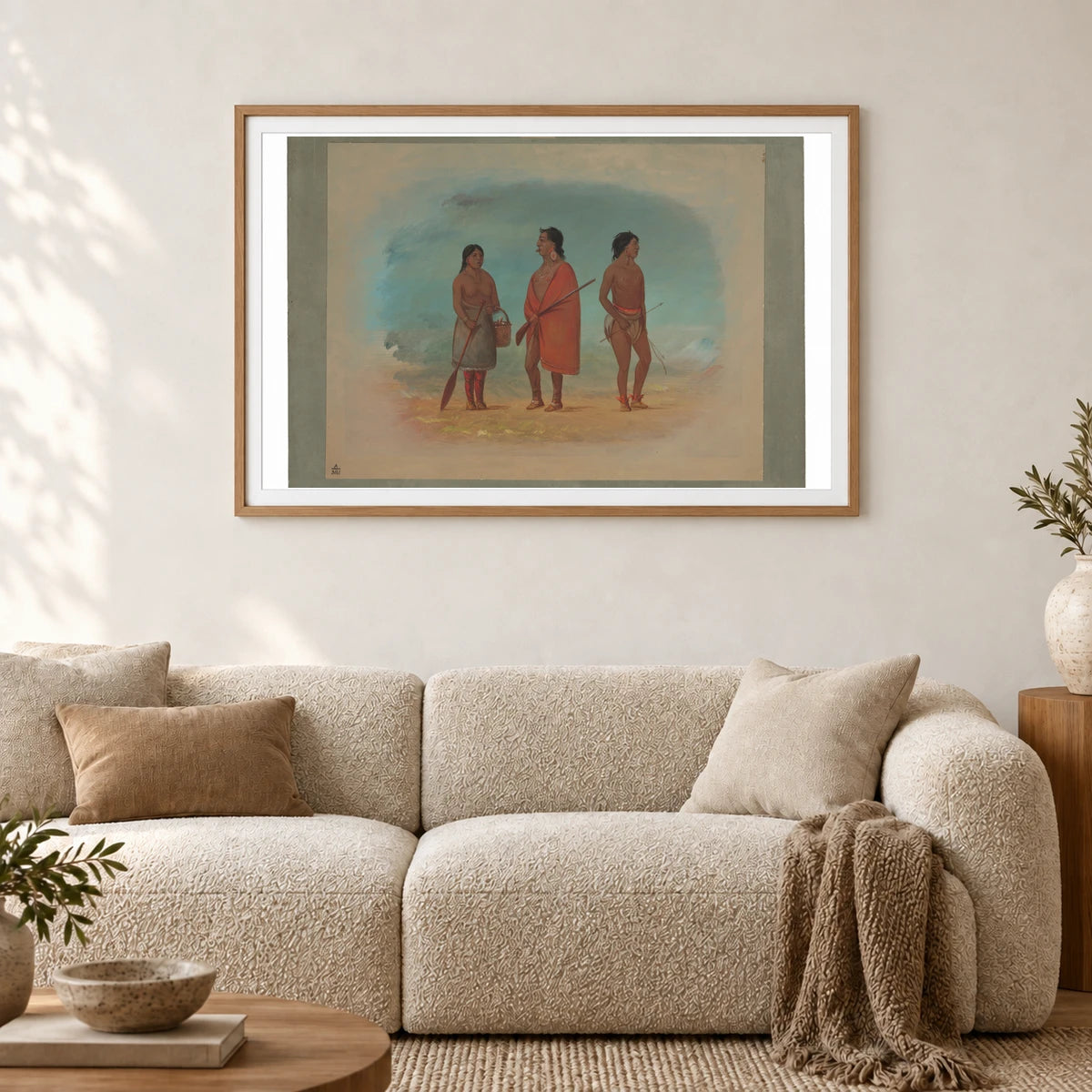 Botocudo Chief, His Wife, And A Young Man 1965.16.249 — Famous Paintings shown in a styled interior