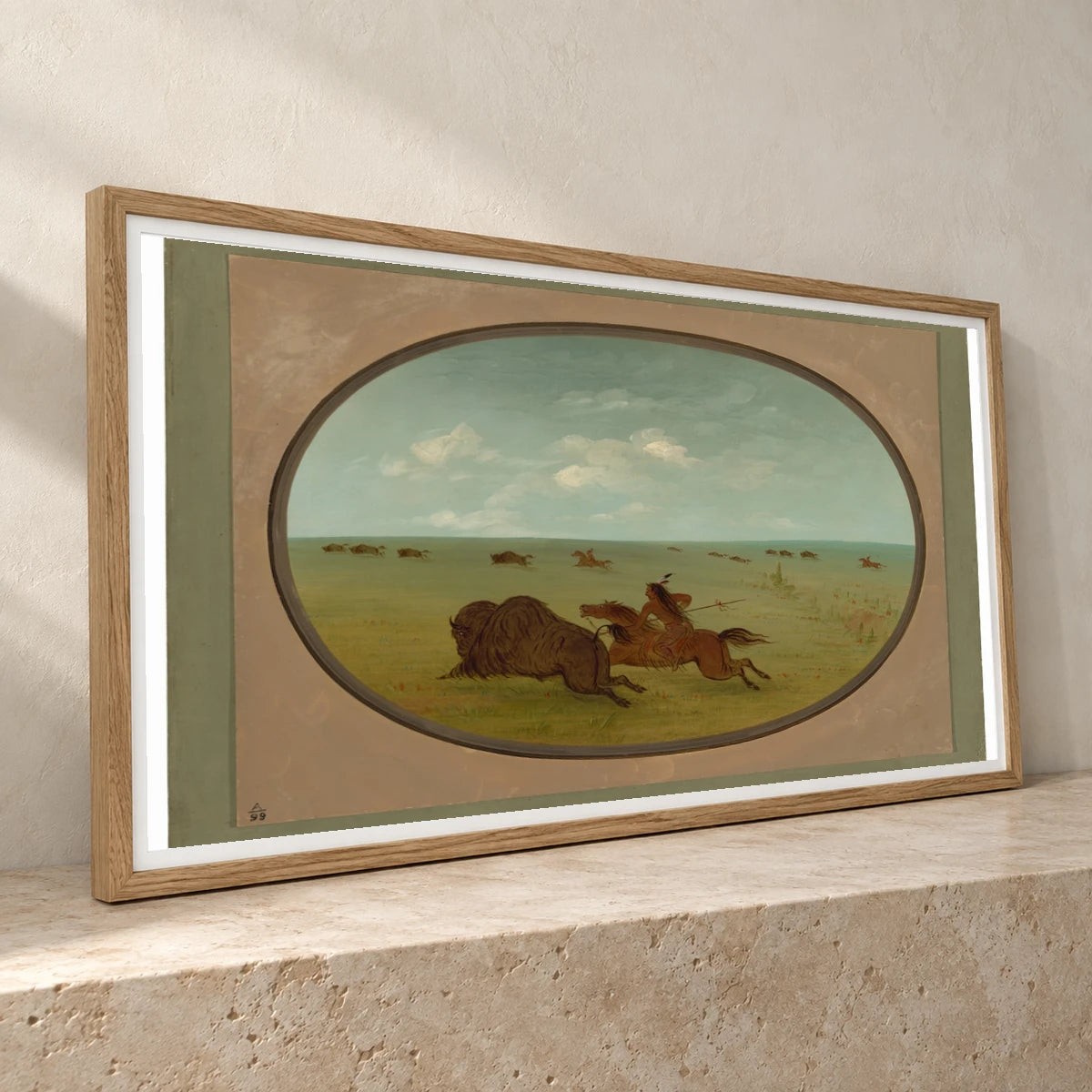 Buffalo Chase, Sioux Indians, Upper Missouri 1965.16.10 — Famous Paintings famous paintings print by SaamCrafts
