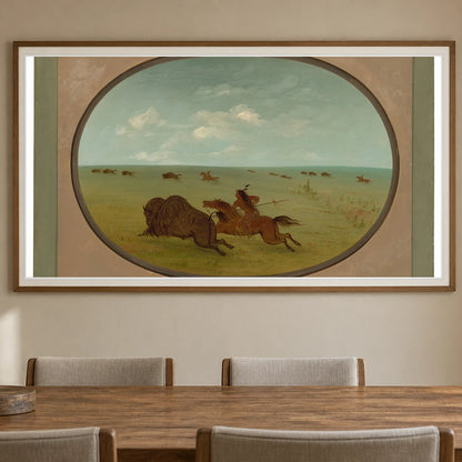 Buffalo Chase, Sioux Indians, Upper Missouri 1965.16.10 — Famous Paintings shown in a styled interior