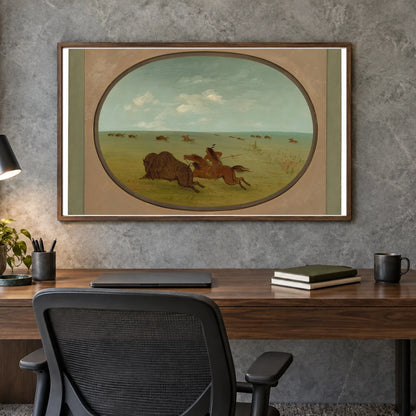 Buffalo Chase, Sioux Indians, Upper Missouri 1965.16.10 — Famous Paintings shown in a styled interior