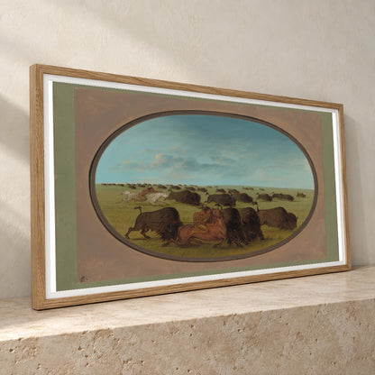 Buffalo Chase, With Accidents 1965.16.176 — Famous Paintings famous paintings print by SaamCrafts