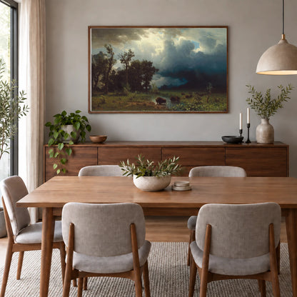 Buffalo Trail The Impending Storm 2014.79.3 — Famous Paintings shown in a styled interior