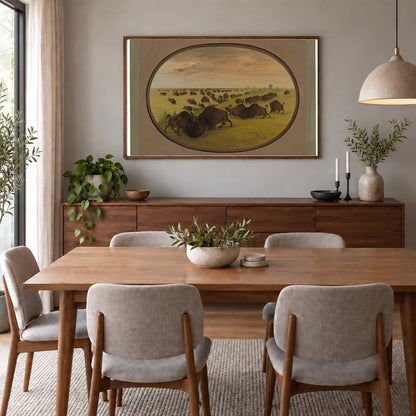 Bulls Fighting 1965.16.180 — Famous Paintings shown in a styled interior