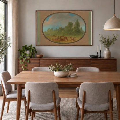 Caddoe Indians Gathering Wild Strawberries 1965.16.211 — Famous Paintings shown in a styled interior