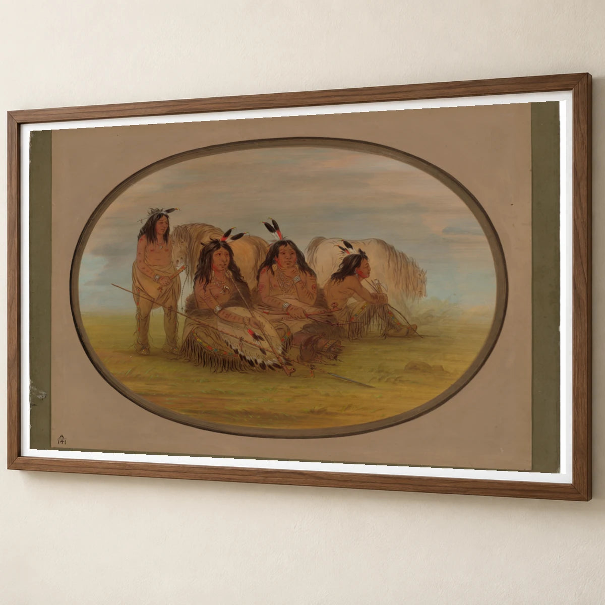 Camanchee Chief With Three Warriors 1965.16.48 — Famous Paintings famous paintings print by SaamCrafts