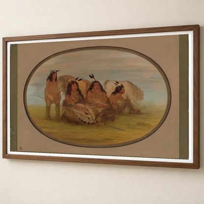 Camanchee Chief With Three Warriors 1965.16.48 — Famous Paintings famous paintings print by SaamCrafts