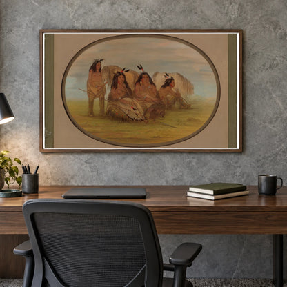 Camanchee Chief With Three Warriors 1965.16.48 — Famous Paintings shown in a styled interior