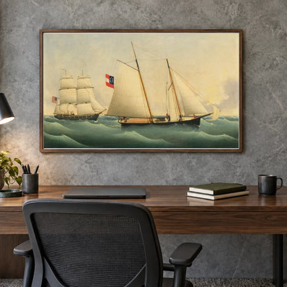Capture Of The Savannah By The U.s.s. Perry 1967.20.2 — Famous Paintings shown in a styled interior