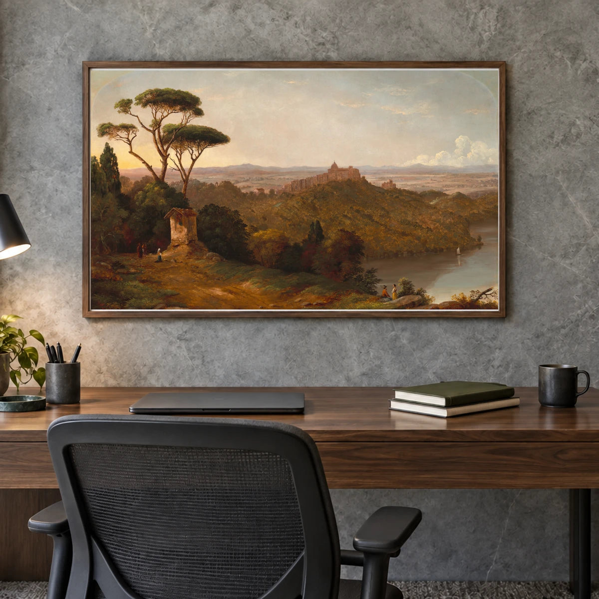 Castle Gondolfo, Lake Albano, Italy 2015.19.110 — Famous Paintings shown in a styled interior