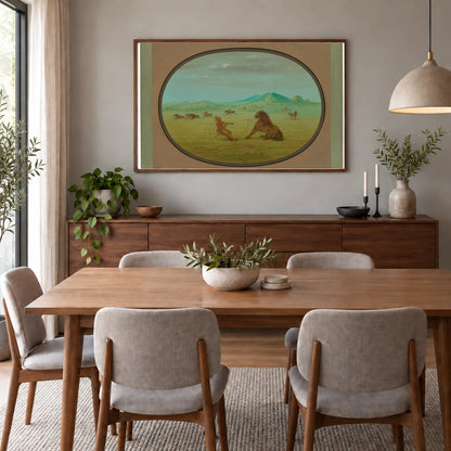 Catching Wild Horses Pawnee 1965.16.66 — Famous Paintings shown in a styled interior