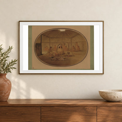 Catlin Feasted By The Mandan Chief 1965.16.80 — Famous Paintings shown in a styled interior