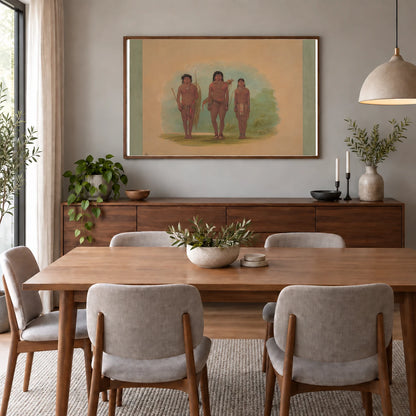 Chaco Chief, His Wife, And A Warrior 1965.16.244 — Famous Paintings shown in a styled interior