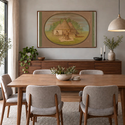 Cheyenne Village 1965.16.38 — Famous Paintings shown in a styled interior
