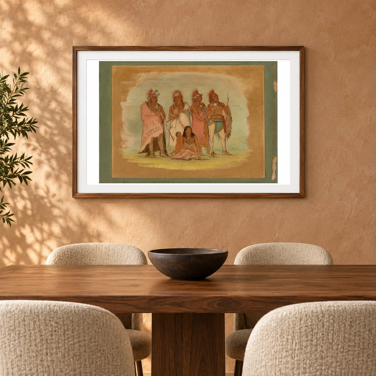 Chief And Members Of The Konza Tribe 1965.16.311 — Famous Paintings shown in a styled interior