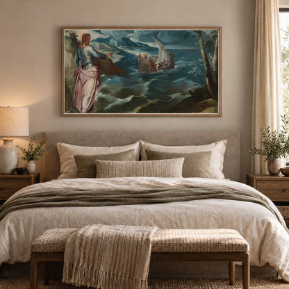 Christ At The Sea Of Galilee 1952.5.27 — Famous Paintings shown in a styled interior