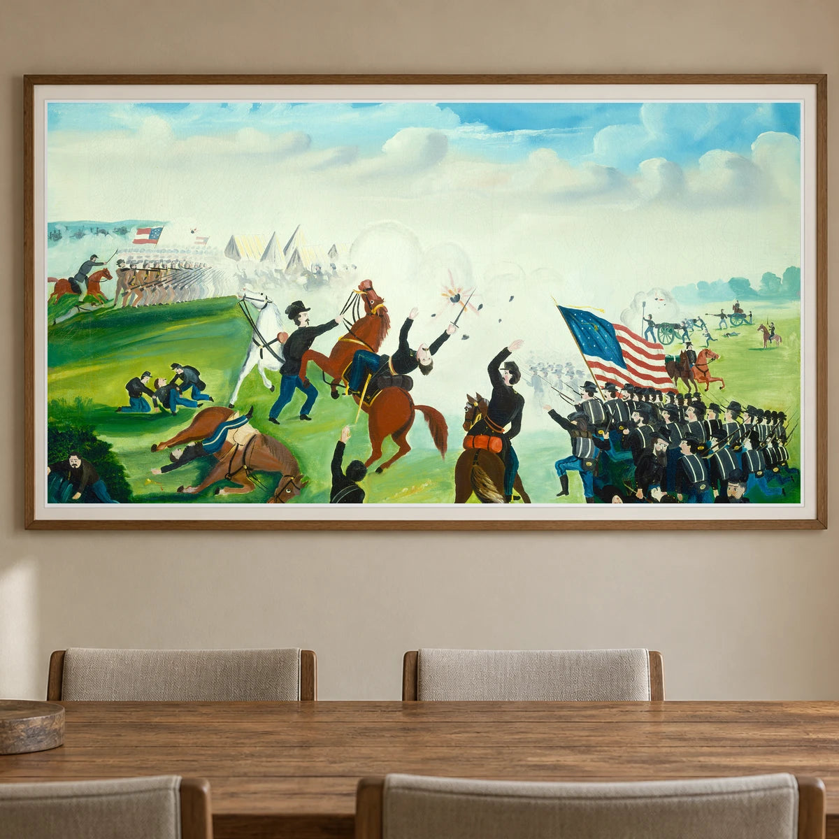 Civil War Battle 1959.11.7 — Famous Paintings shown in a styled interior