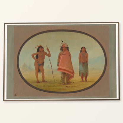 Cochimtee Chief, His Wife, And A Warrior 1965.16.170 — Famous Paintings famous paintings print by SaamCrafts