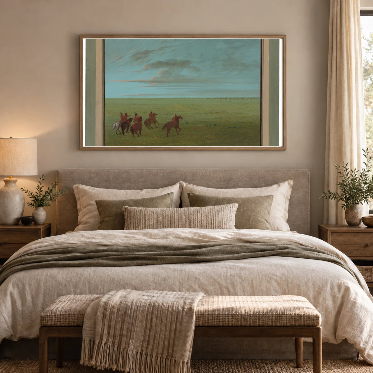 Connibos Starting For Wild Horses 1965.16.296 — Famous Paintings shown in a styled interior
