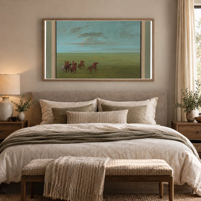Connibos Starting For Wild Horses 1965.16.296 — Famous Paintings shown in a styled interior