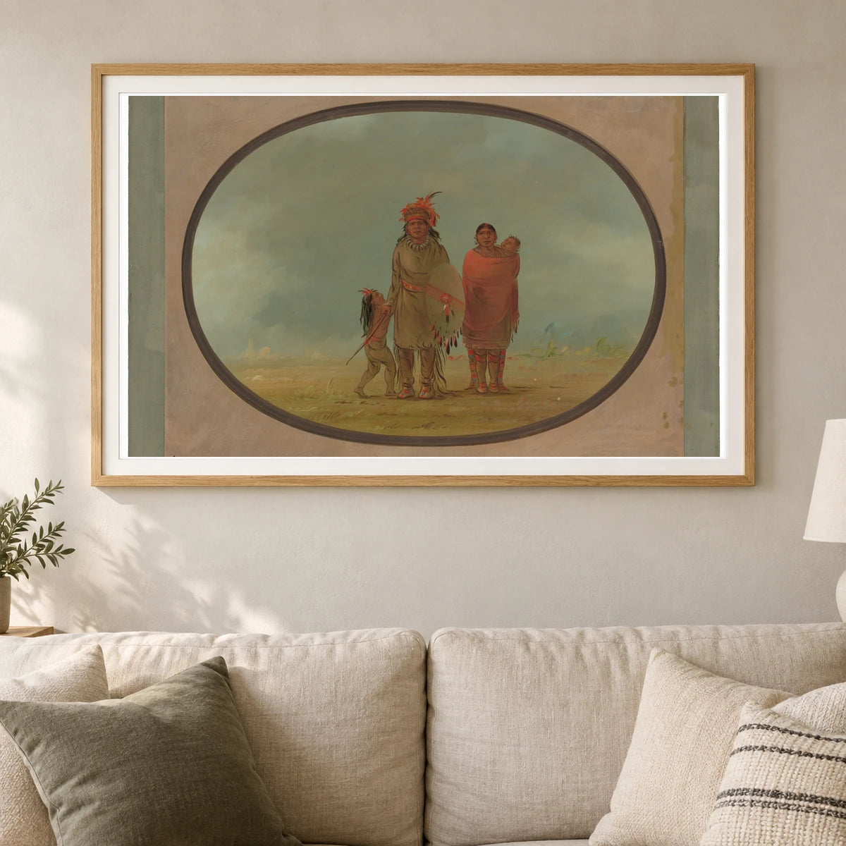 Copper Chief, His Wife, And Children 1965.16.162 — Famous Paintings shown in a styled interior