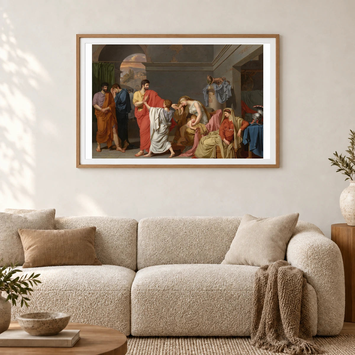 Coriolanus Taking Leave Of His Family 2019.169.1 — Famous Paintings shown in a styled interior