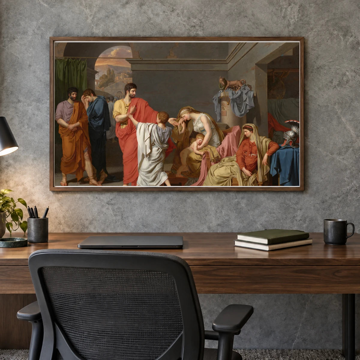 Coriolanus Taking Leave Of His Family 2019.169.1 — Famous Paintings shown in a styled interior