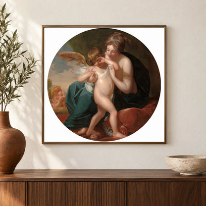 Cupid, Stung By A Bee, Is Cherished By His Mother 2014.136.93 — Famous Paintings shown in a styled interior