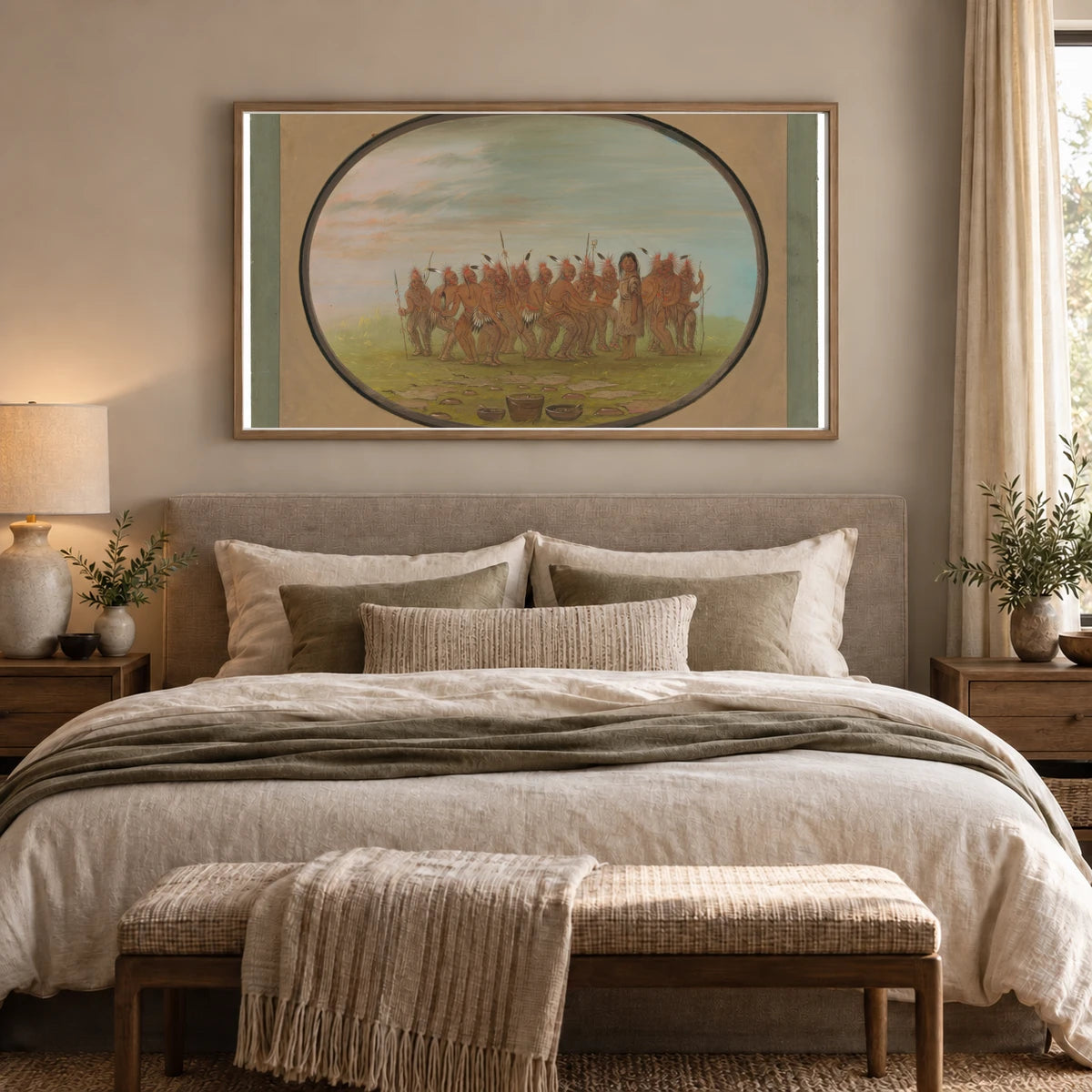 Dance To The Berdache Saukie 1965.16.133 — Famous Paintings shown in a styled interior